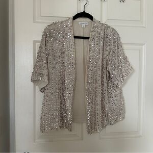 Coldwater Creek Cream Sequin Jacket